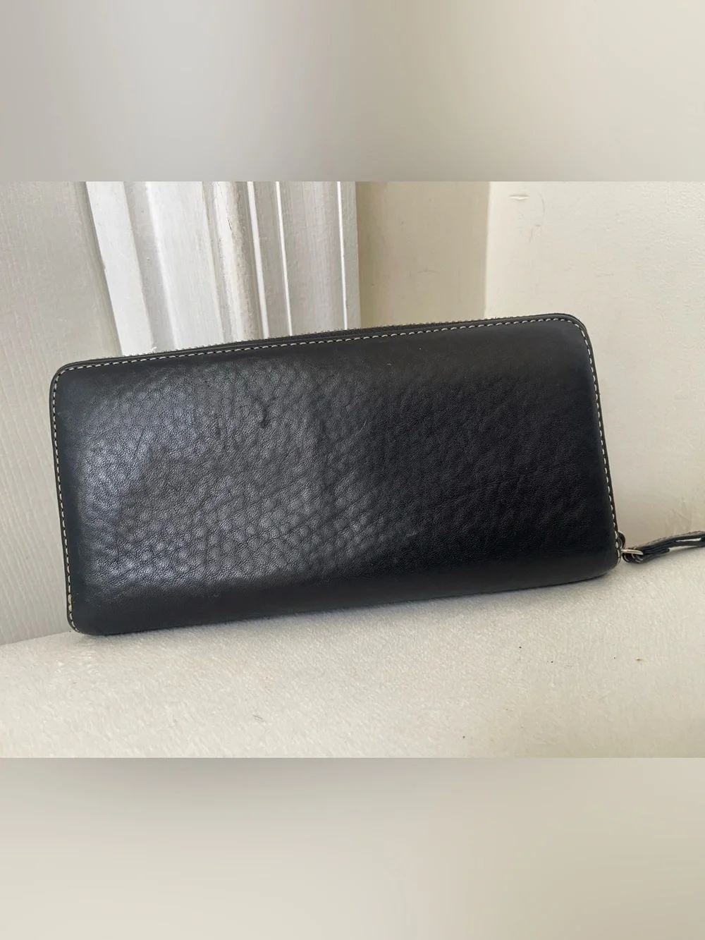 Coach Black Leather Zip Wallet